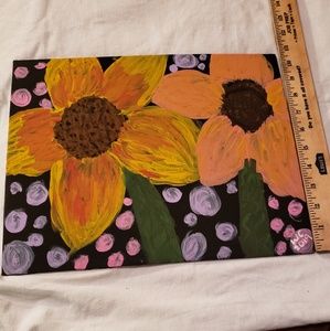 Sunflower painting signed by artist